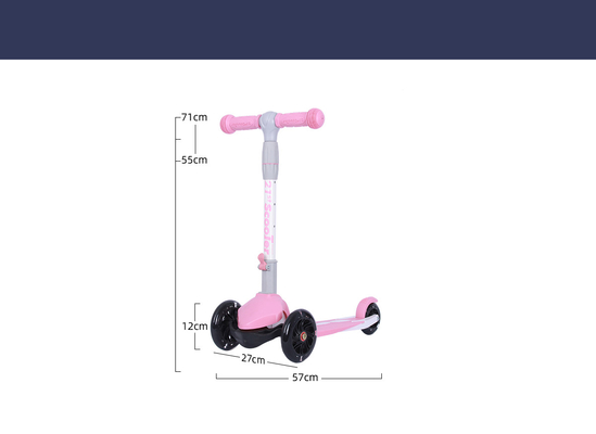 Handle Adjustable 570mm Mini Kick Scooters 50KGS Mini Micro Pink Scooter