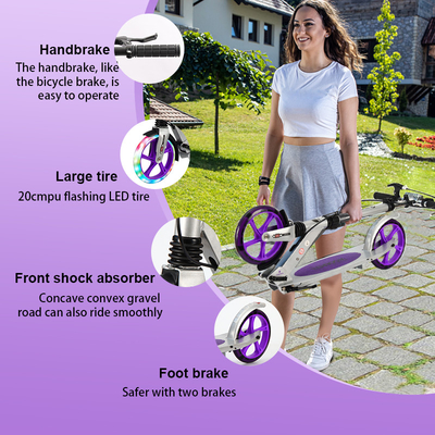 Adjustable Aluminum Portable Adult Mobility Scooter 100kgs Load