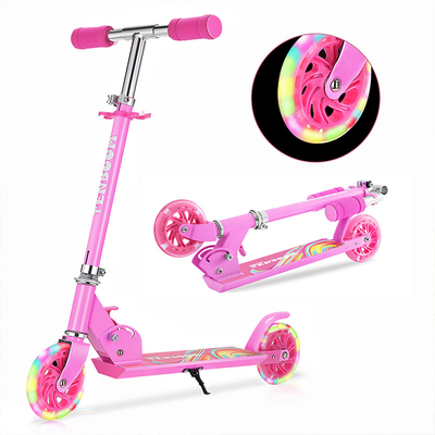 Load 50kgs Children Girls 2 Wheel Kick Scooter Quick Folding