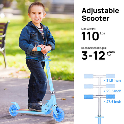 Aluminum Two Wheel Kick Scooter Rear Brake Lightweight Kick Scooter