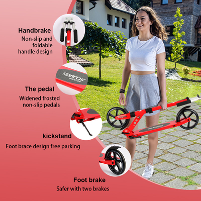 Foldable Telescopic Two Wheel Kick Scooter Aluminum Alloy Contruction