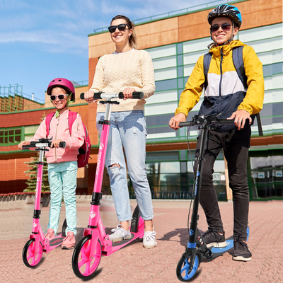 Adult Aluminum Two Wheel Kick Scooter With Beautiful Sand Stickers