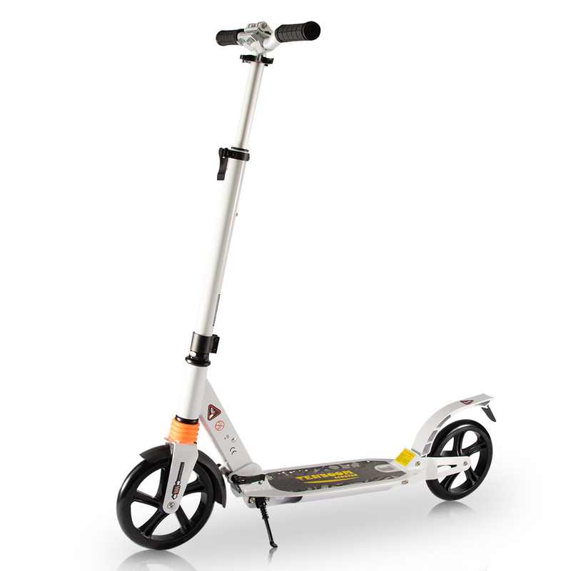 Foot 20cm Two Wheel Kick Scooter White 100KGS Out Door Ride
