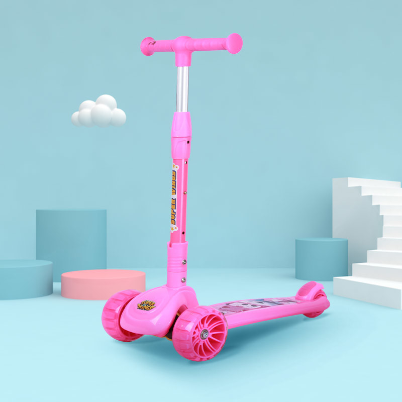 CPSC 4 Inch  600mm Light Up 3 Wheel Scooter Foldable Scooter For 4 Year Old