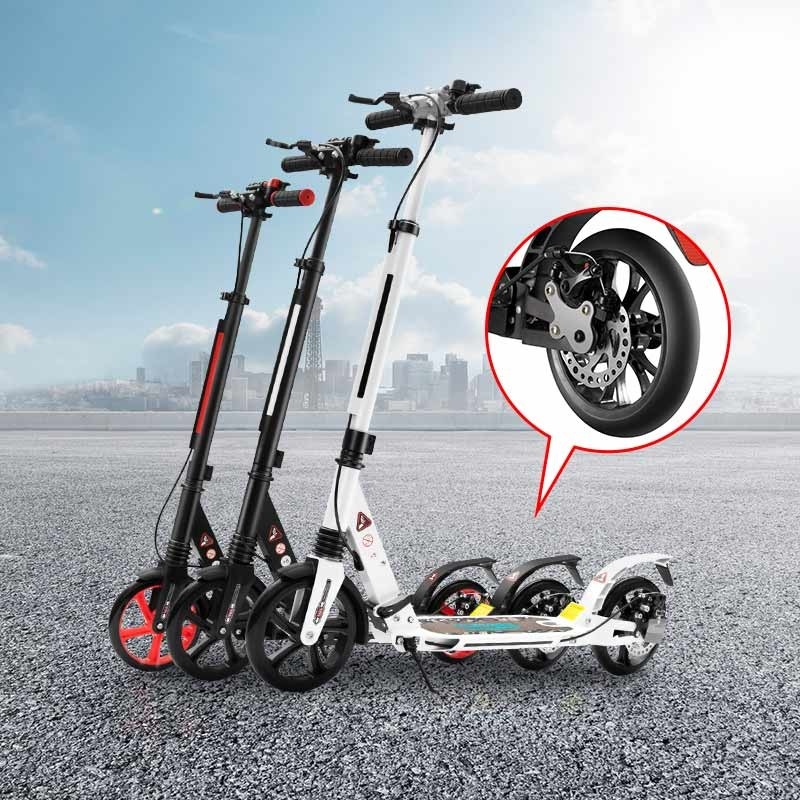 Outdoor 100KGS Disc Brake Scooters 1040mm Foot Pedal Scooter