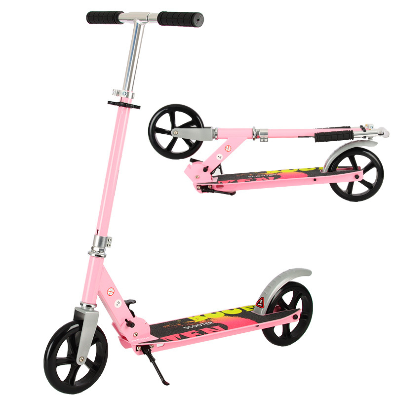 Anodized T Bar Non Slip Deck Youth Kick Scooter Adjustable Height